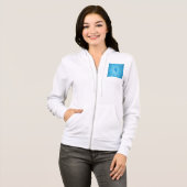 Veste À Capuche Illinois silhouette étoile bleue éclatée (Devant entier)