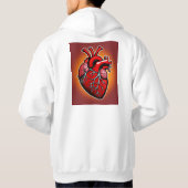 Veste À Capuche Illustration cardiaque anatomique dynamique" (Dos)