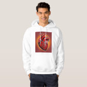 Veste À Capuche Illustration cardiaque anatomique dynamique" (Devant entier)