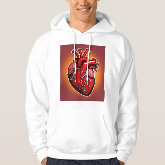 Veste À Capuche Illustration cardiaque anatomique dynamique" (Devant)