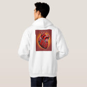 Veste À Capuche Illustration cardiaque anatomique dynamique" (Dos entier)
