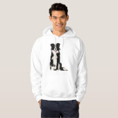 Veste À Capuche Illustration Collie Bordure ! (Devant entier)