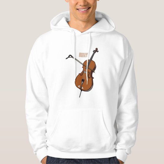 Veste À Capuche illustration de cartoon de violoncelle (Devant)