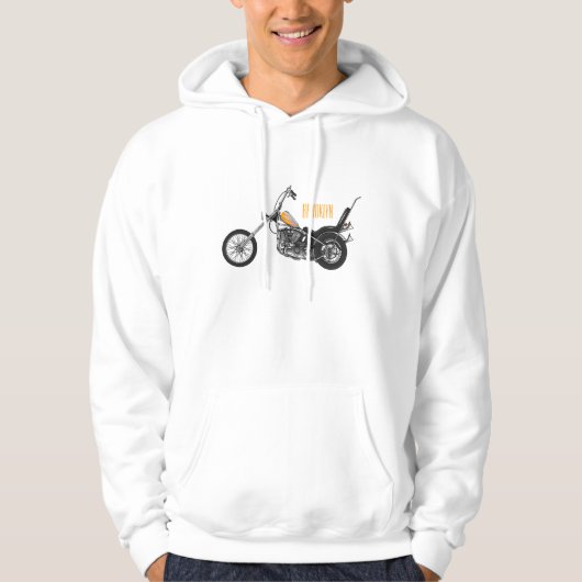 Veste À Capuche Illustration de Chopper Motorcycle 1950 (Devant)