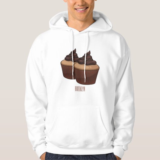 Veste À Capuche Illustration de Cupcake (Devant)