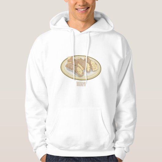 Veste À Capuche illustration de dessin animé de cannoli (Devant)