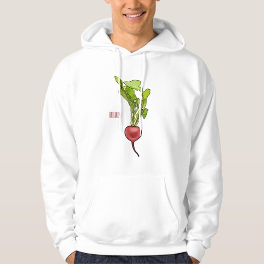 Veste À Capuche Illustration de dessin Radish (Devant)