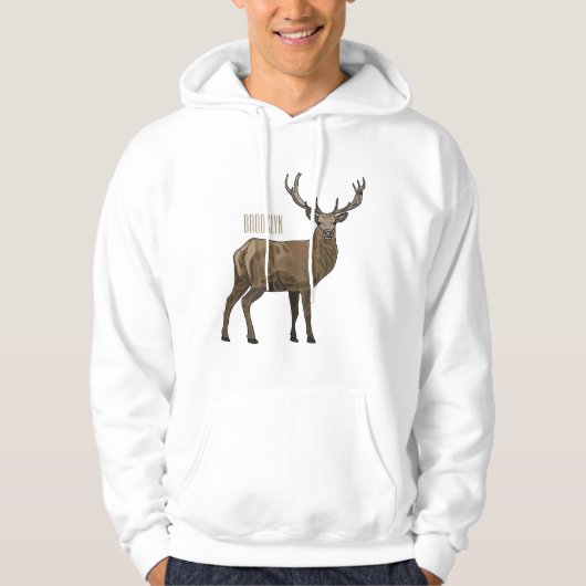 Veste À Capuche Illustration de dessin sur le cerf (Devant)