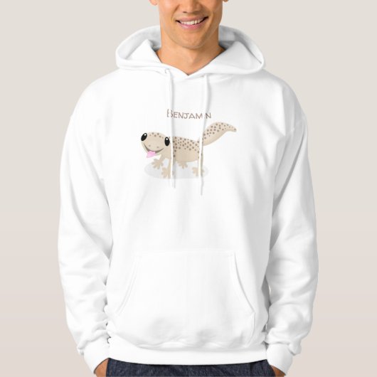 Veste À Capuche Illustration de gecko tan tan mignon (Devant)