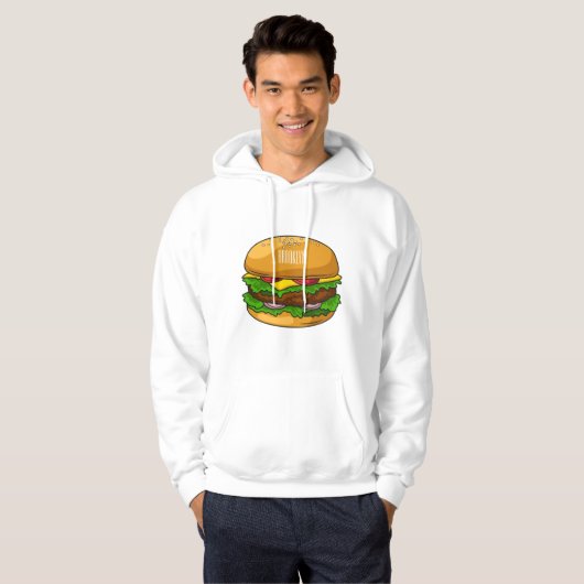 Veste À Capuche Illustration de Hamburger (Devant entier)