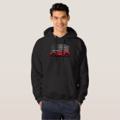 Veste À Capuche Illustration de la Chevy Corvette C8 noire (Devant entier)