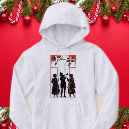 Veste À Capuche Illustration de la silhouette des chanteurs de Noë