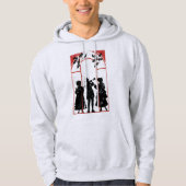 Veste À Capuche Illustration de la silhouette des chanteurs de Noë (Devant)
