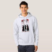 Veste À Capuche Illustration de la silhouette des chanteurs de Noë (Devant entier)