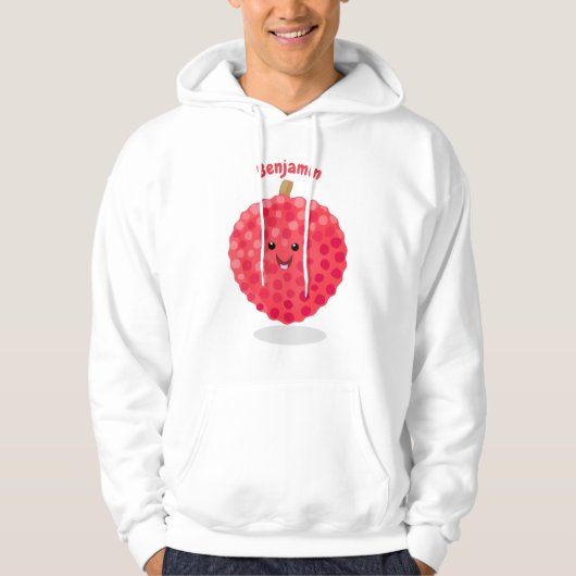 Veste À Capuche Illustration de litchee rose mignon (Devant)