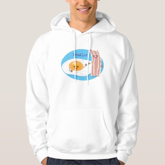 Veste À Capuche Illustration de l'oeuf de Cute kawaii et du bacon (Devant)