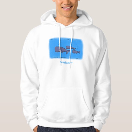 Veste À Capuche Illustration de mignonne migratrice de baleines à (Devant)