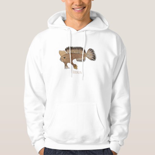 Veste À Capuche Illustration de poisson à main (Devant)
