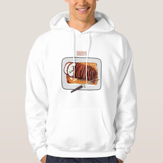 Veste À Capuche Illustration de poitrine de dinde rôtie (Devant)