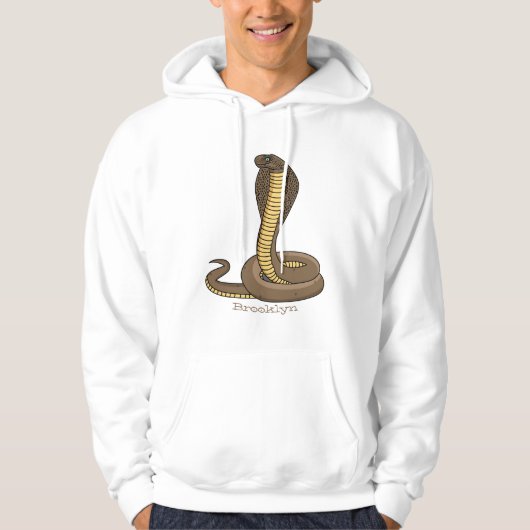 Veste À Capuche Illustration de serpent à cobra Brown (Devant)