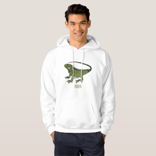Veste À Capuche Illustration d'Iguana (Devant entier)