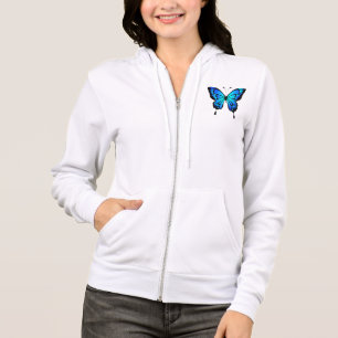 Veste À Capuche Illustration d'insecte bleu papillon-20284