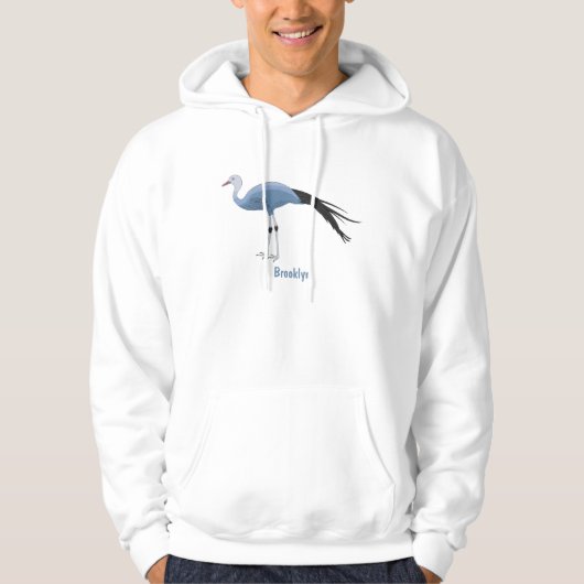 Veste À Capuche Illustration d'oiseau de grue bleue (Devant)