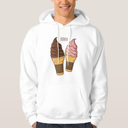 Veste À Capuche Illustration du cône de crème glacée (Devant)