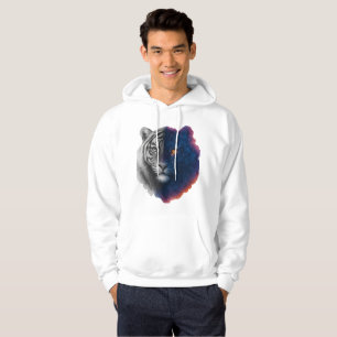 Veste À Capuche Illustration du tigre de galaxie d'aquarelle