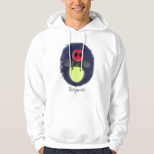 Veste À Capuche Illustration d'une luciole à éclair mignon (Devant)