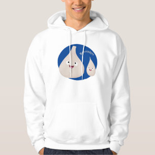 Veste À Capuche Illustration végétale de caricature à l'ail mignon