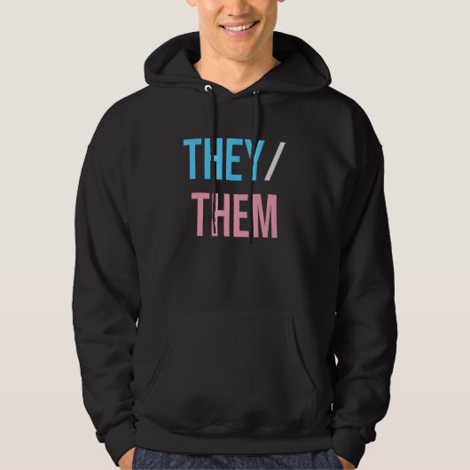 Veste À Capuche Ils leurs pronounounounouns pour non-binary Enby N (Devant)