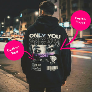 Veste À Capuche Image et nom sur mesure Personnalisé