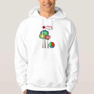 Veste À Capuche Imaginez l'oiseau et les arbres Artsy de paix