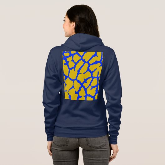 Veste À Capuche Impression Girafe Jaune Bleu (Dos entier)