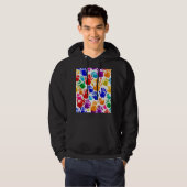 Veste À Capuche Impression manuelle colorée (Devant entier)