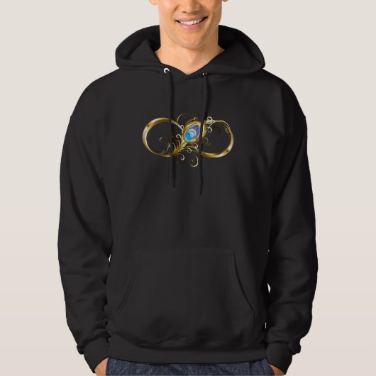 Veste À Capuche Infinité avec plume de paon doré (Devant)
