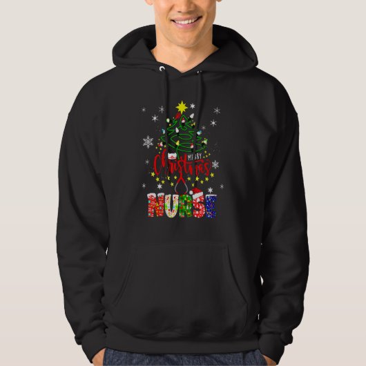 Veste À Capuche Infirmière Arbre de Noël Stethoscope Rn Lpn Scrub (Devant)