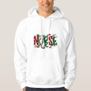 Veste À Capuche Infirmière Arbre de Noël Stethoscope RN LPN Scrub