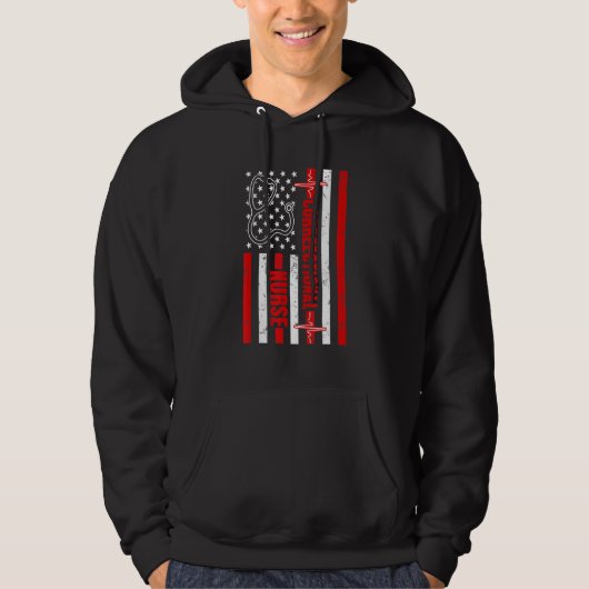Veste À Capuche Infirmière correctionnelle Usa American Flag Heart (Devant)