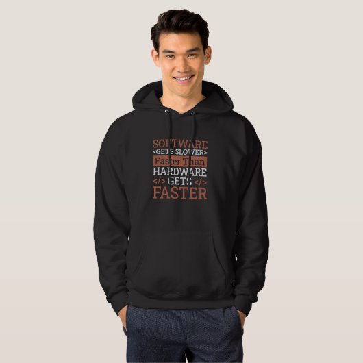 Veste À Capuche Informatique Plus Lentement, Programme Coder Plus (Devant entier)