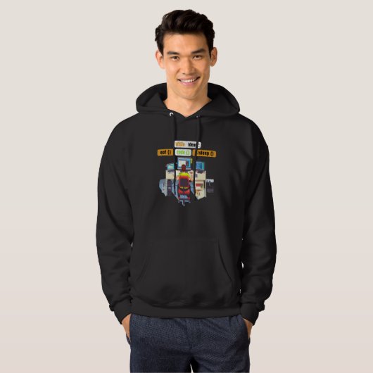 Veste À Capuche Informatique Python Codeur Manger Code Dormir Humo (Devant entier)