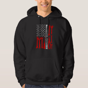 Veste À Capuche Ingénierie Engrenage Roue Dentée Drapeau USA Ingén