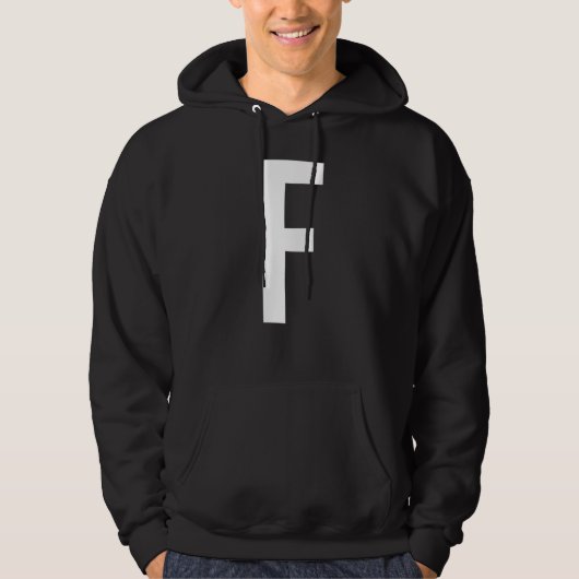 VESTE À CAPUCHE INITIALE MONOGRAMME ALPHABET LETTRE F (Devant)