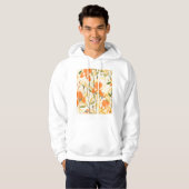 Veste À Capuche Iris orange : motif floral transparent (Devant entier)