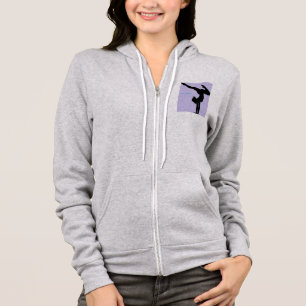 Veste À Capuche J'adore la gymnastique - Gymnaste avec fond lilas