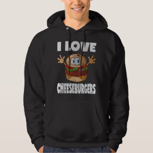 Veste À Capuche J'adore les cheeseburgers drôle mignon vintage che