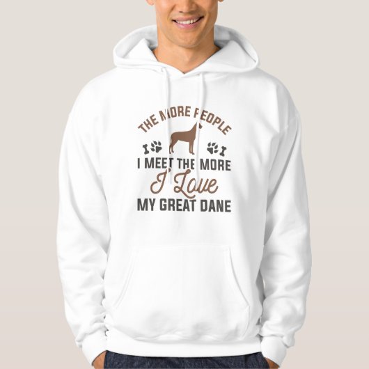 Veste À Capuche J'adore mon Great Dane (Devant)