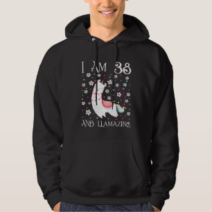 Veste À Capuche J'ai 38 ans Llamazing Cute Llama 38e anniversaire