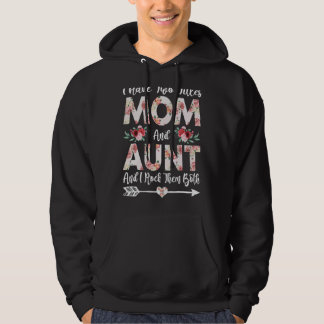 Veste À Capuche J'ai deux titres Maman et tante Floral Fête des mè